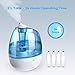 TaoTronics TT-AH009 Ultrasonic Cool Mist Humidifiers for Bedroom Baby Room, Small & Space-Saving, Whisper Quiet, BPA Free, Auto Shut-off-2L/0.5Gallon, US Plug 110V