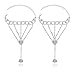 Bellady 2pcs Sparkling Rhinestone Foot Jewelry Silver Heart Symbol Ankle Bracelet Bridal Anklet, Heart Design