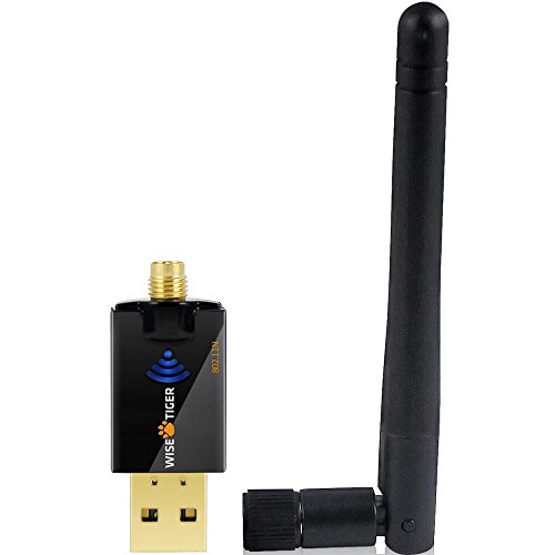 WISE TIGER Wifi Adapter Ac 600Mbps Dual Band 5ghz/2.4ghz Long Range Wireless Adapter with Antenna Support Windows Vista/7/8.1/10/XP/MAC10.5-10.13 Install Fast, Just 3 Minutes