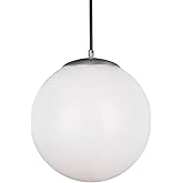 Generation Lighting 6024EN3-04 Hanging Globe One Light Pendant, Satin Aluminum Finish