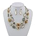 Bocar 2 Strand Statement Choker Shell Necklace and Earring Set for Women Gift (370)
