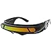sunglassLA - Futuristic Cyclops Shield Colored Mirror Mono Lens Wrap Sunglasses 147mm (Black/Orange Mirror)