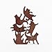 COMMA Wooden Cat Pile Set #3 (Green Thread, 6 Kittens)