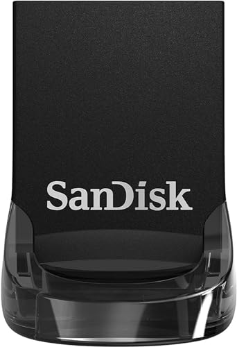 SANDISK Ultra Fit USB 3.2 Flash-Laufwerk 256 GB (Für Laptops, Spielkonsolen und Auto-Audiosysteme, Plug-and-Stay, 400 MB/s Lesen, RescuePRO Deluxe Sof