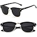 Retro Mens Sunglasses for Men - FEIDU Half Metal Polarized Sunglasses for Women FD3030 (A-black/bright, 2.04)