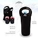 Nordic By Nature Big Insulated Extra Large Neoprene Lunch Box Tote Bag Set: Tote + Bottle Sleeve +2 Can Insulators | 13,5” | Reusable | Washable | Great for Lunchbox & Snacks | Black Metal Design