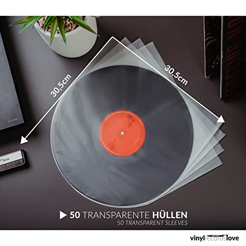 Schallplatten Innenhüllen 12" | 50 Stück Vinyl Hüllen | Plattenhüllen Transparent | Optimaler Schutz | LP Schutzhüllen | Antistatisch Vinyl Sleeves thumbnail 3