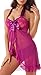 Plus Size Lingerie Babydoll Set for Women(3XL,Purple)