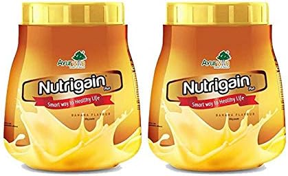 Ayurwin Nutrigain Plus Banana Flavour, 500gm Powder - Pack of 2