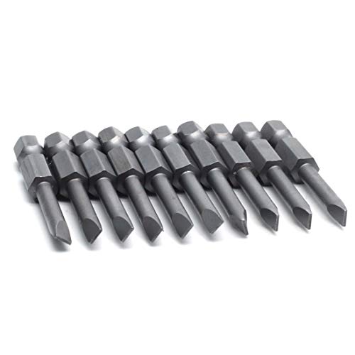 Mecion 10Pcs 1/4" Hex Shank Flat Head Slotted Tip Screwdrivers Bits 4x50mm Long 4.0mm