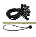 ABN 9in Ball Bungee 25-Pack – Black Bungee Cord Loop Straps with Plastic Balls for Tarp Tie Down, Lacrosse, Soccer