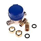 UEB Cold Water Meter, 15mm 1/2 inch Cold Water Meter of Cubic Meters for Garden & Home Using or Metering Applications with Free Fittings