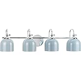 Progress Lighting Dalton Collection 33 in. 4-Light Polished Chrome Coastal Blue Vanity Light