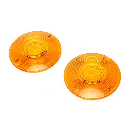 ZYTC Amber Harley Turn Signal Lens Lenses Covers 3 1/4" for Harley Touring Flat Electra Glide Road King Pack of 2