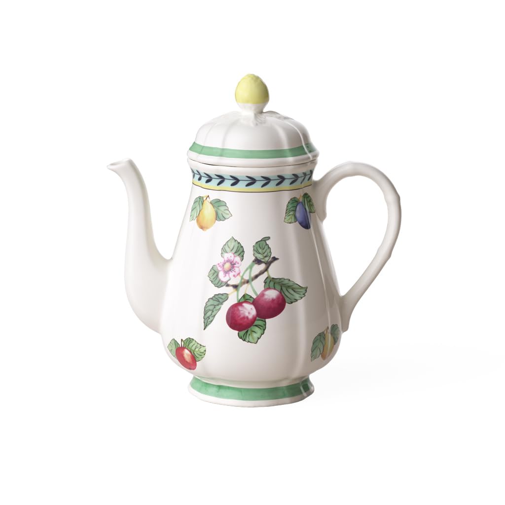 Villeroy & Boch 1022810100 French Garden Fleurence Coffee Pot, 1.25 Litre, Premium Porcelain, White/Multicoloured