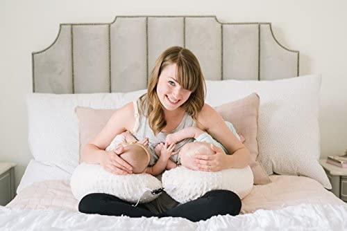 Twin Z Pillow Pink - 6-in-1 Foam-Free Twin Breastfeeding & Bottle Feeding Pillow | Shark Tank | Support for Twins