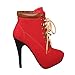 Women's Metallic Almond Toe Stiletto Lace Up Ankle Booties