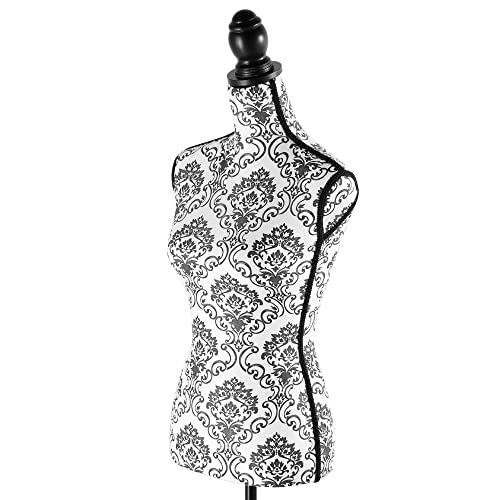 Female Mannequin Torso Height Adjustable Dress Form Manikin Body with Black Tripod Stand for