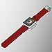 JETech Replacement Band for Apple Watch 38mm Series 1 2 3 with Leather Strap and Metal Clasp (Red)