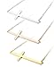 Jstyle 3 Pcs a Set Stainless Steel Sideways Cross Necklace for Women Pendant Chain 16, 20 Inch