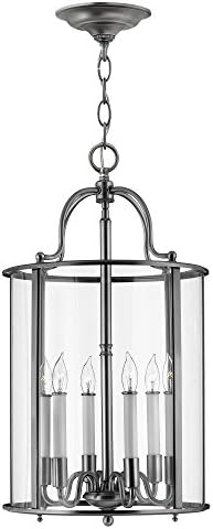 HK/GENTRY/P/L/ PW Gentry 6 Light Pewter Round Hanging Ceiling Lantern