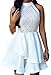 ZKESS Women's Sleeveless Lace Party Club Skater Dress X-Large Size White