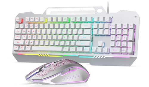 AULA T102 Gaming Keyboard and Mouse Combo White