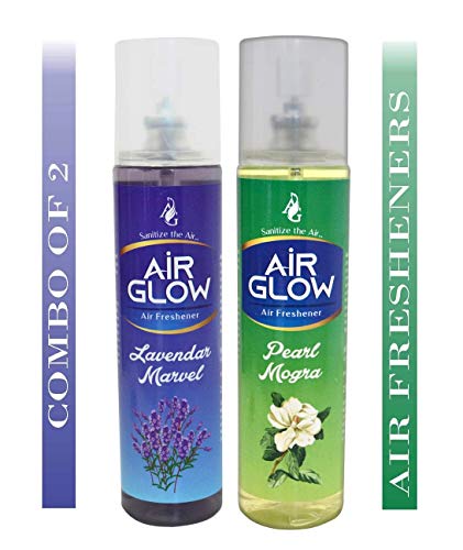 AirGlow Air Freshener Spray – Lavender Marvel, Pearl Mogra (Combo of 2, 200ml each) AirGlow Air Freshener Spray – Lavender Marvel, Pearl Mogra (Combo of 2, 200ml each)