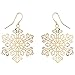 Lux Accessories Christmas Holiday Winter Gold Tone Snowflake Drop Earrings