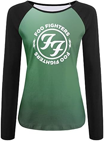 Women's Foo Fighters FF Logo Trendy Raglan Baseball Tee Shirts