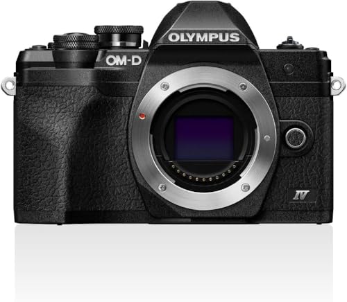 Olympus OM-D E-M10 Mark IV Micro-Four-Thirds-Systemkamera, 20 MP Sensor, 5-Achsen-Bildstabilisation, Selbstporträt-LCD-Bildschirm, elektronischer Such