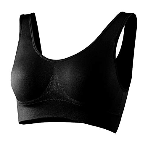 Leedford Womens Boho Printed Sports Bra Medium Support Cross Back Padded Wireless Workout Activewear Running Yoga Bra Black