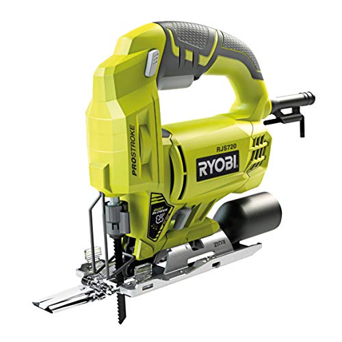 Ryobi Stichsäge RJS720-G (500 Watt, Hubläge 19 mm, ergonomisches Design, Säge mit Führungshilfeinkl. 1 Sägeblatt…