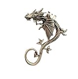 Dragon Earrings Non- Pierced Clip On Earrings Fake Ear Cartilage Cuff Ear Ring (Bronze)