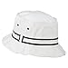Striped Hat Band Fisherman Bucket Hat - White Black L-XL