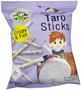 3 packs of Taro Sticks, Crispy Taro by Mae Napa, Healthy and Delicious Snack. Premium quality snack from Thailand.(33 g/ pack)