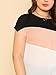 Romwe Women's Color Block Blouse Short Sleeve Casual Slim Tee Shirts Tunic Tops Pink XL
