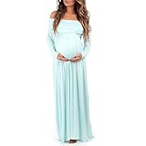 Women's Cowl Neck and Over The Shoulder Ruched Maternity and Nursing Dress by Mother Bee - Made in USA (Medium, Mint Green)