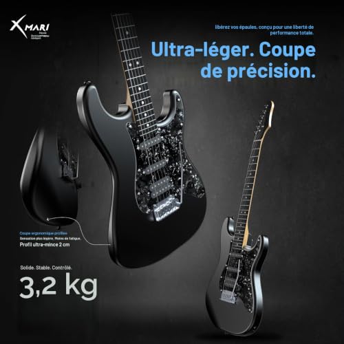Enya XMARI Smart Electric Guitar with Built-in DSP Effects, 4 Presets, USB-C OTG Recording, Headphone Output, Custom Ceramic Pickups, Carbon Fiber Body, with Bag