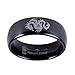 Three Keys 8mm Tungsten Wedding Ring Black Laser Orient Dragon Wedding Band Engagement Ring Dome Polished