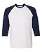 Hanes Unisex X-Temp Performance Baseball Tee, M, White/Navy