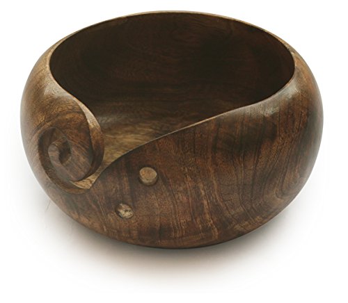 AB Handicrafts Deal For The Day Mango Wooden Yarn Bowl 6 inch for knitting, Crochet for Moms, Grandmothers