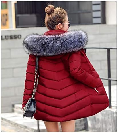 Angshanxia New Winter Jacket Women Coats Artificial Raccoon Hair Collar Female Parka
