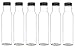 Nakpunar 6 pcs 11 oz 330 ml Wide Mouth Empty Glass Bottles with Black Plastisol Lined Lids - Square bottom, straight side top - for Oil, Sauces, Milk, Water, Beverages