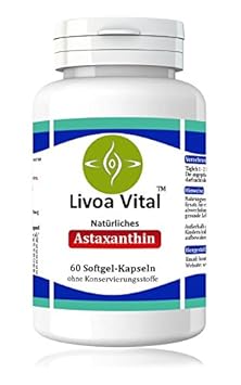 Astaxanthin Kapseln 4mg - Stärker als Coenzym Q10 und OPC - 100% Natürliche Antioxidantien aus Mikroalge Haematococcus Pluvialis - Starke Antioxidative Wirkung Ohne Zusätze - 60 Softgelkapseln