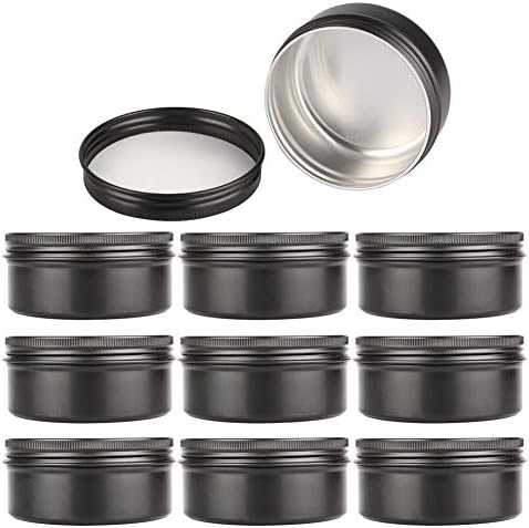 Fanwufs (Pack of 12) 150ml Empty Silver Aluminum Tins Cans Jars Pot Travel Container - Screw Lid Round Bottle for Lip Balm Salve Nail Art Cosmetic DIY Candle Craft Jewelry Sorting Storage Anti-Leakage