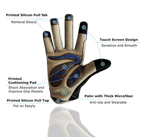 image for FINGER TEN Cycling Gloves Kids Boys Girls Youth Full Finger Pair Bike 