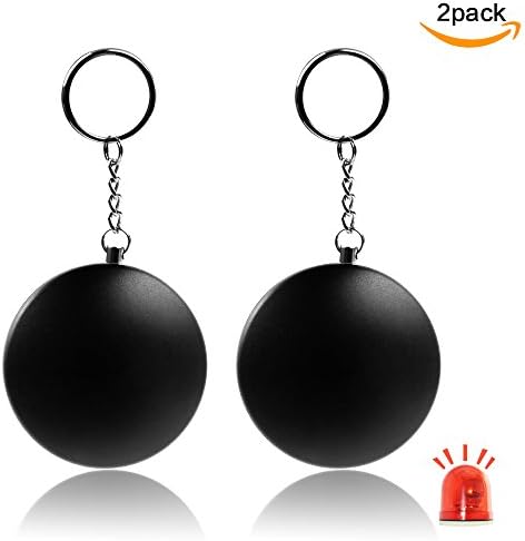 SUITMORE Safe Sound Personal Alarm System - Small Portable 130dB Electronic Self Defense Safety Emergency Security Alarm Keychain for Elderly Women Man Kids (2 PACK) (black, 0.96)