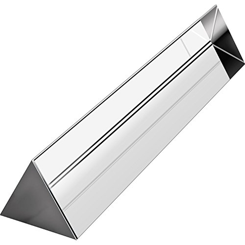 Optical Glass Triangular Prism, 6 Inches Crystal Rainbow Maker for Photography Science Experiments Physics Teaching Light Spectrum