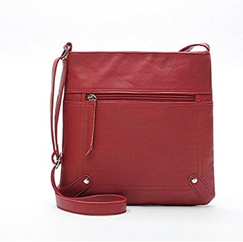 Kingfansion Fashion Womens Leather Satchel Cross Body Shoulder Messenger Bag Handbag (Red)